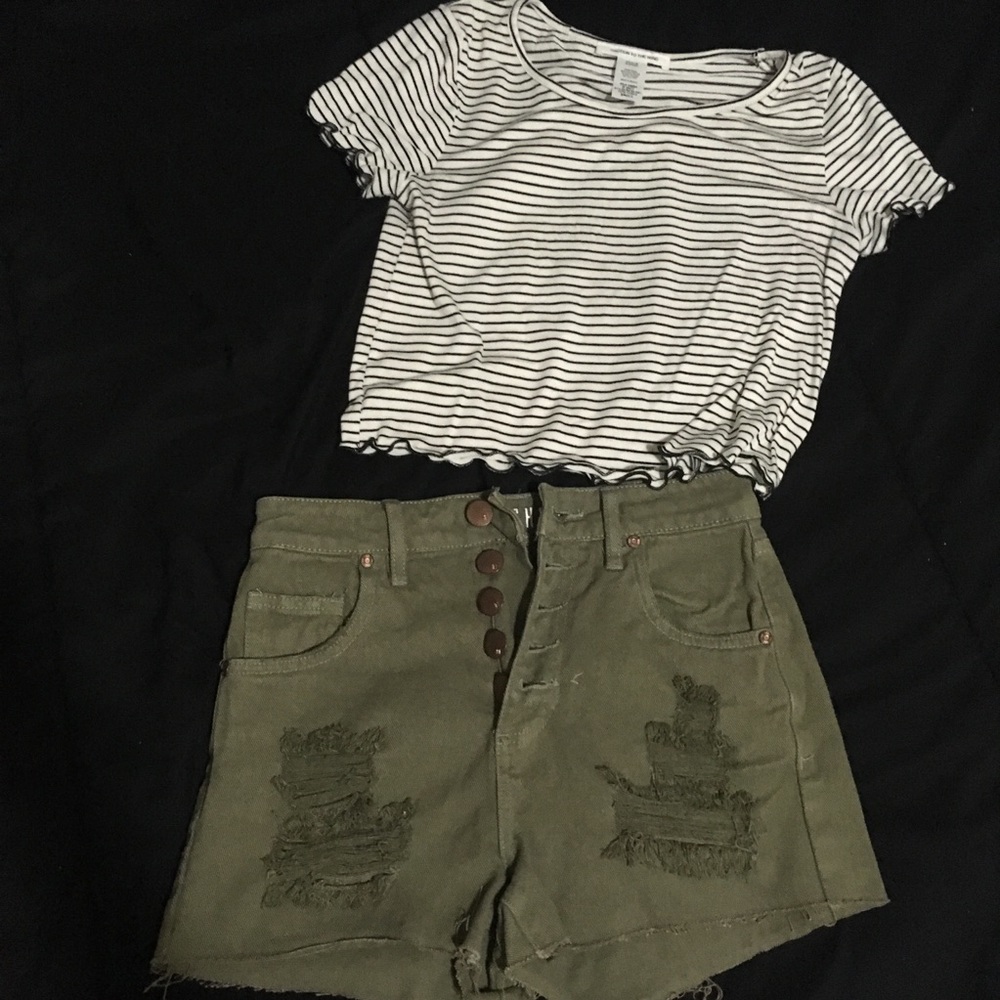 Army green/ khakis cutoff shorts